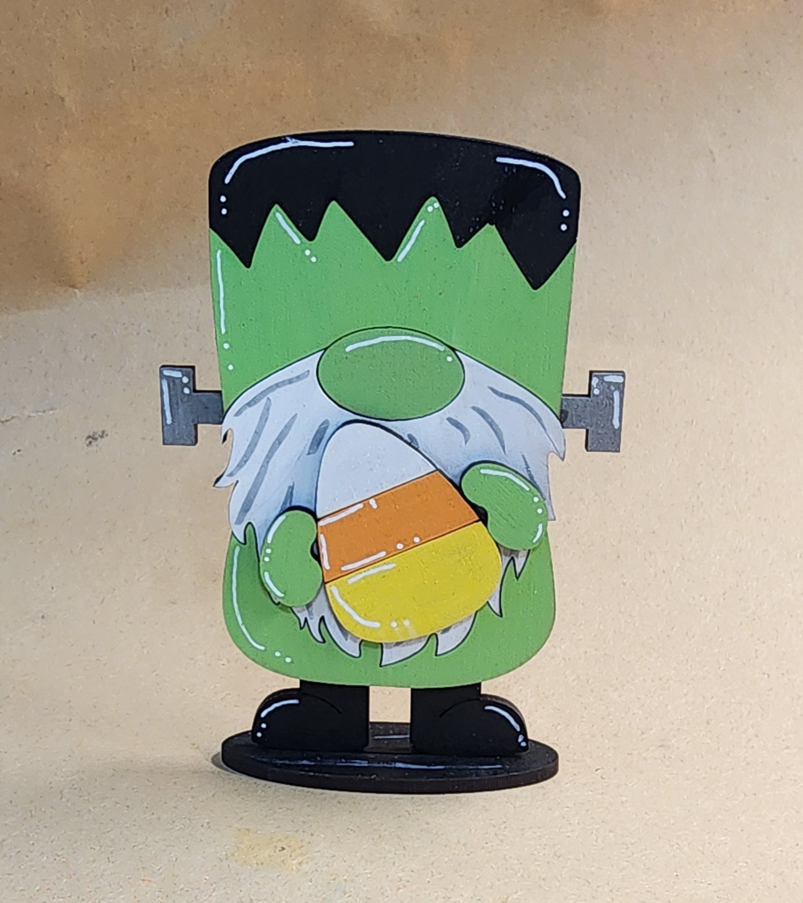 Standing Hand Painted Halloween Gnome Frankenstein