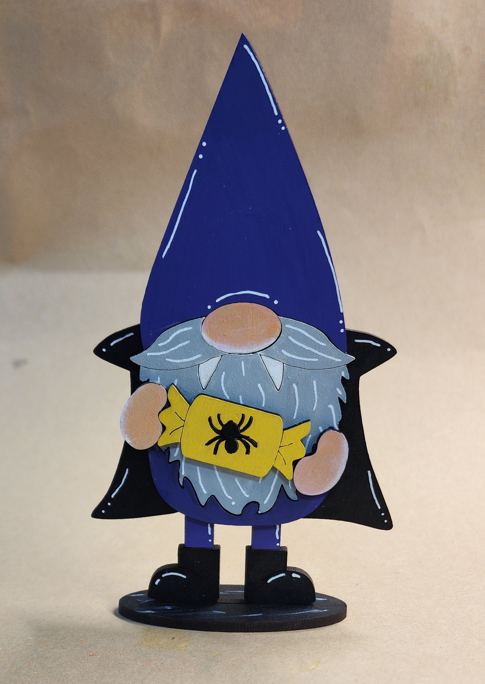 Standing Hand Painted Halloween Gnome Vampire