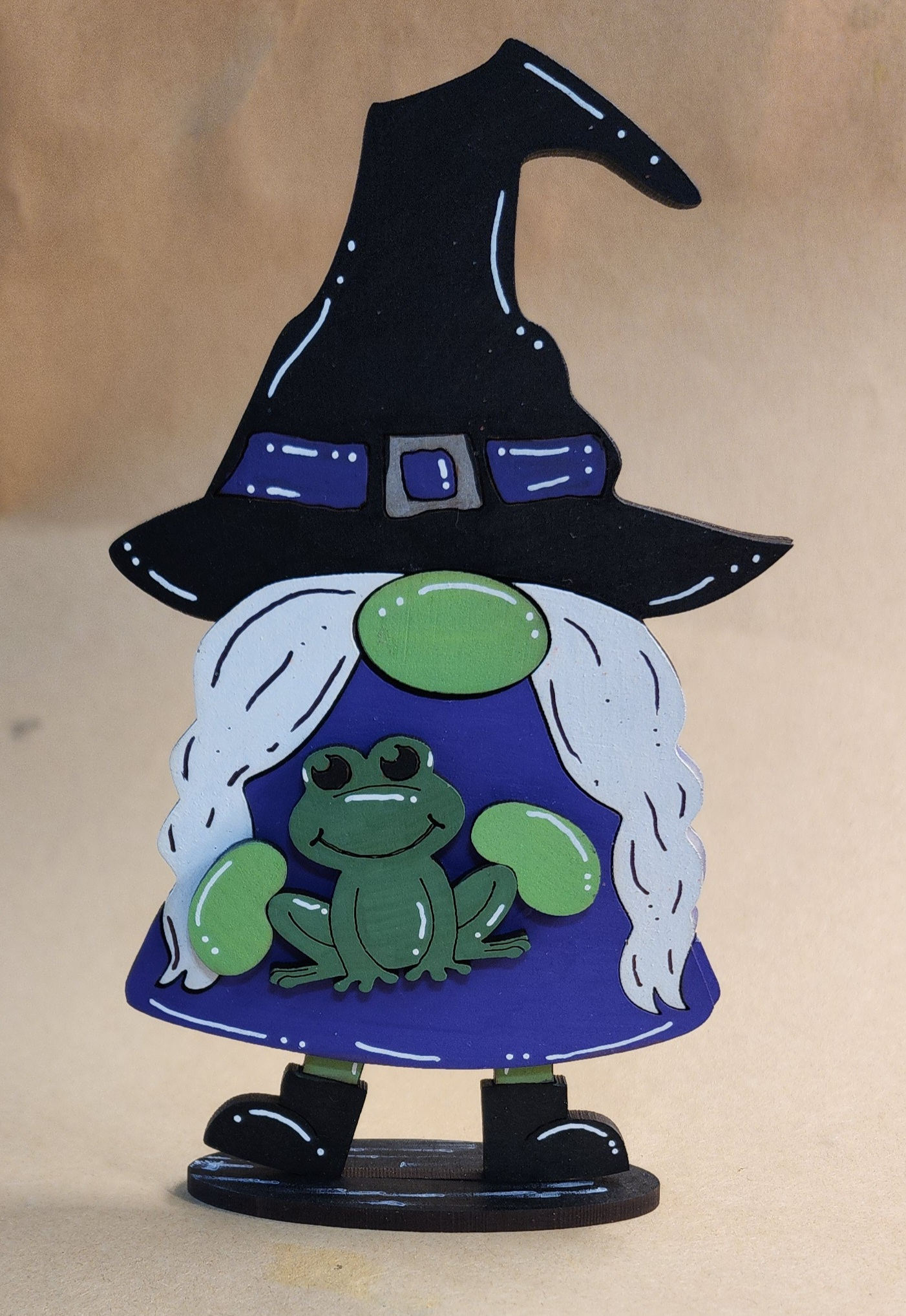 Standing Hand Painted Halloween Gnome Witch